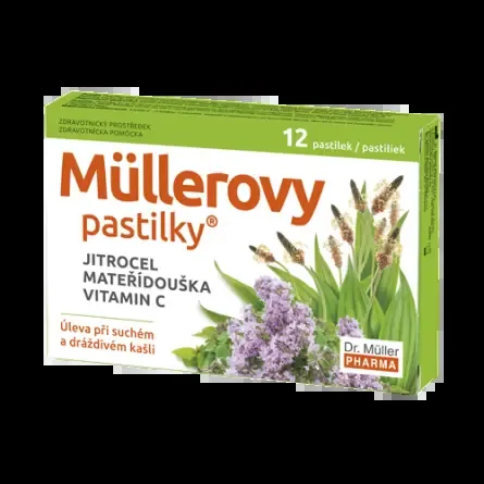 Dr. Müller Müllerovy pastilky s jitrocelem mateřídouškou 12 ks