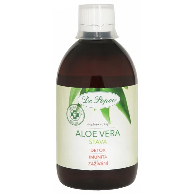 Dr. Popov Aloe Vera šťáva pro detoxikaci organismu a podporu imunity 500 ml