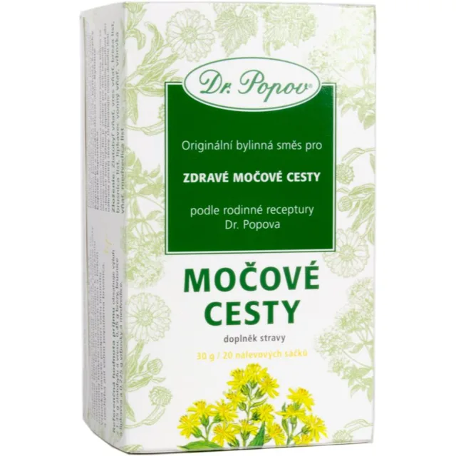 Dr. Popov Originální bylinná směs Močové cesty bylinný čaj pro podporu zdraví močových cest 20 ks