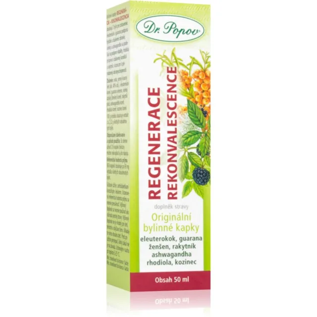 Dr. Popov Originální bylinné kapky Regenerace – rekonvalescence bylinné kapky pro podporu imunity, snížení míry únavy a vyčerpání 50 ml