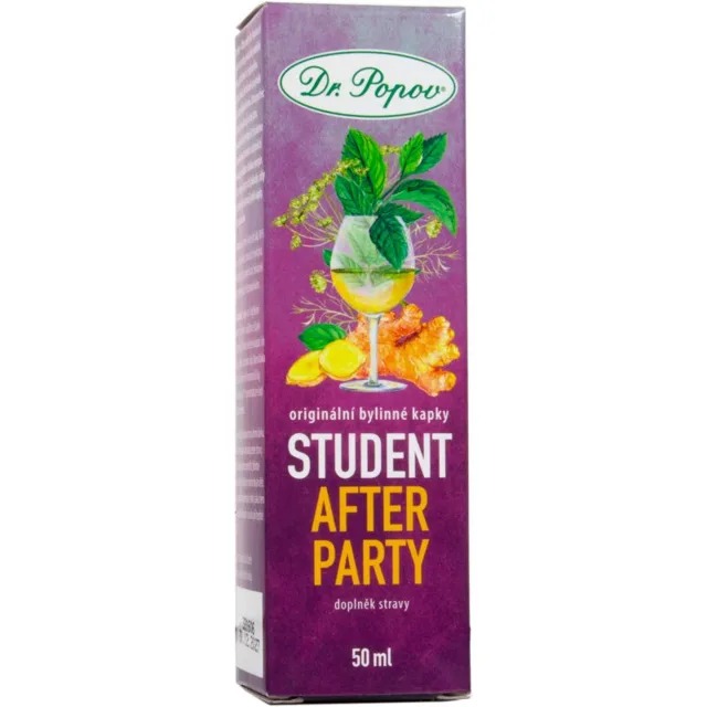 Dr. Popov Originální bylinné kapky Student After Party bylinné kapky pro podporu fyzické i psychické rovnováhy těla 50 ml