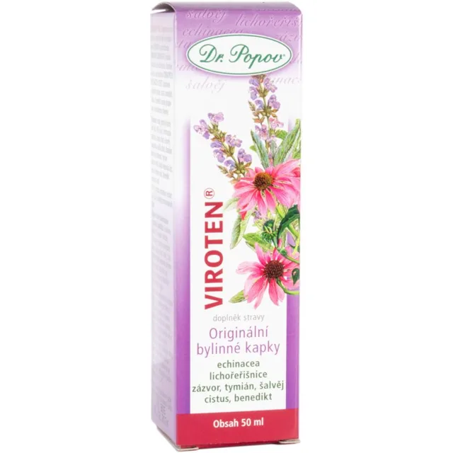 Dr. Popov Originální bylinné kapky Viroten® bylinné kapky pro podporu imunitního systému 50 ml
