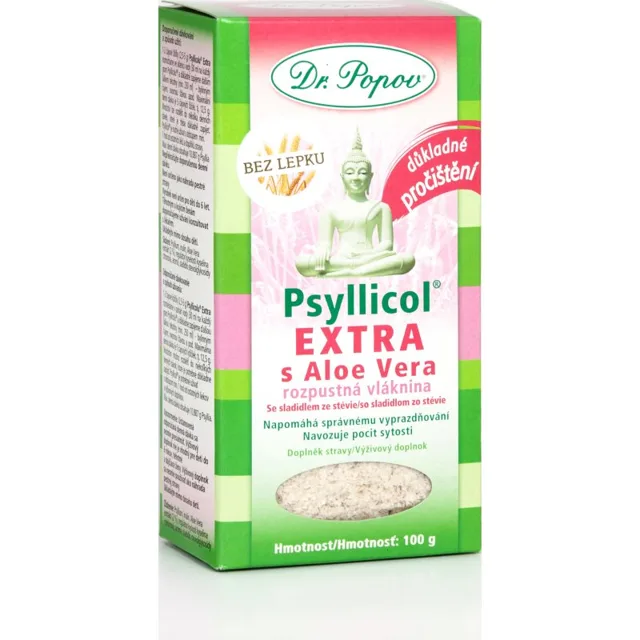 Dr. Popov Psyllicol Extra s Aloe Vera vláknina pro podporu zažívání 100 g