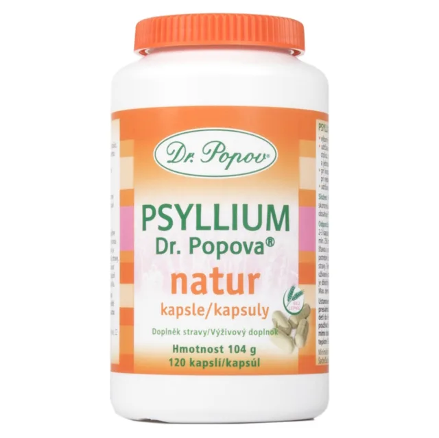DR. POPOV Psyllium natur 120 kapslí