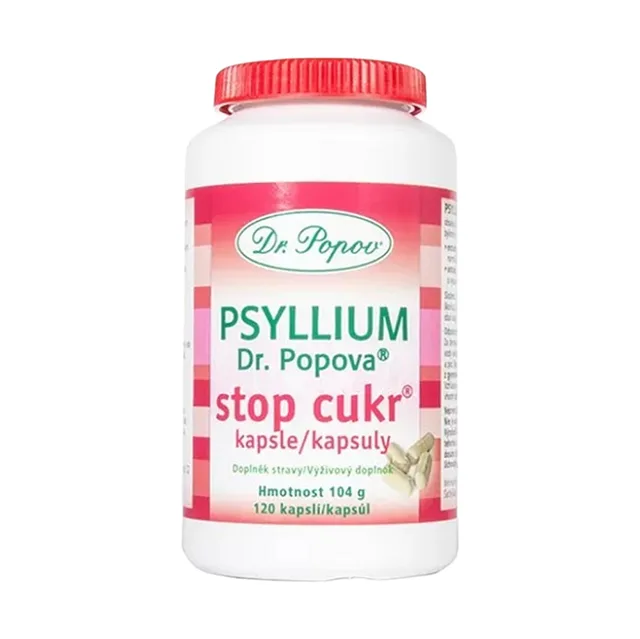 DR. POPOV Psyllium Stop cukr 120 kapslí