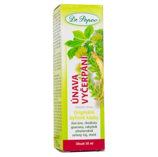 DR.POPOV Únava a vyčerpání originální bylinné kapky 50 ml