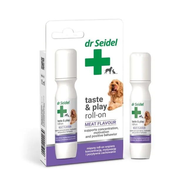 DR SEIDEL Taste and Play Roll-on 15 ml pamlsek pro trénink podporující pozitivní chování psa a kočky