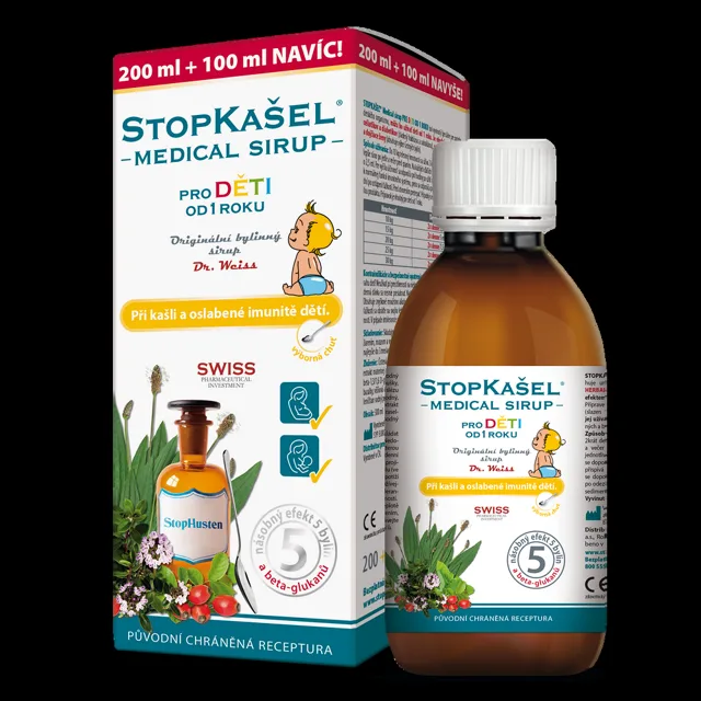 DR. WEISS Stopkašel sirup pro děti od 1 roku 200 + 100 ml navíc