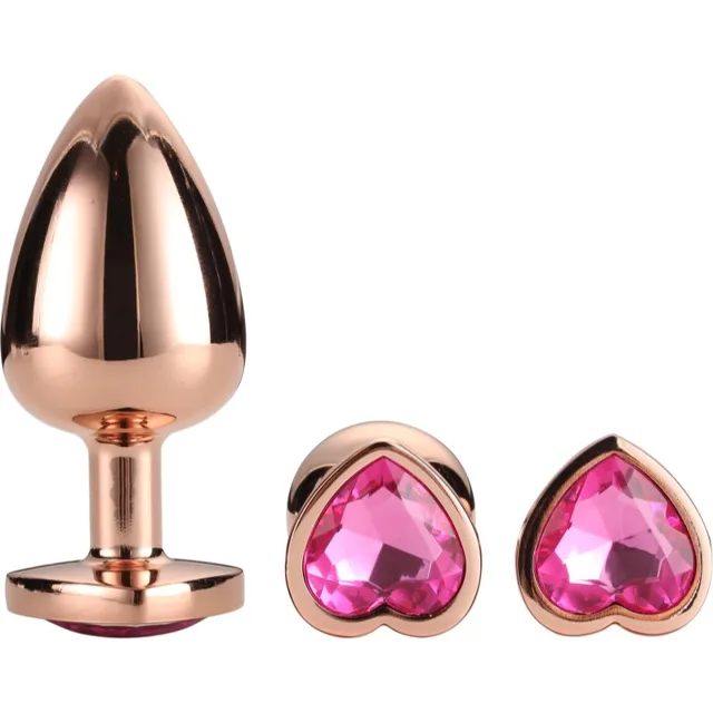 Dream Toys Gleaming Love Silver Plug Set sada análních kolíků Rose Gold Plug Set