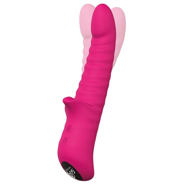Dream Toys Honey Bear vibrátor se stimulátorem klitorisu Magenta 21,2 cm