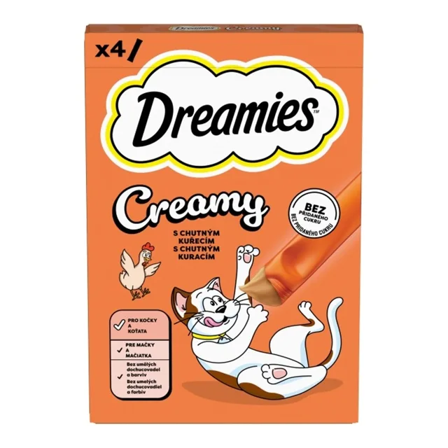 Dreamies Creamy pochoutka s kuřecím 4x10 g