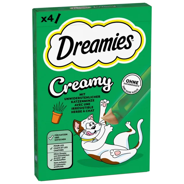 Dreamies Creamy Snacks - kočičí máta 4 ks (4 x 10 g)