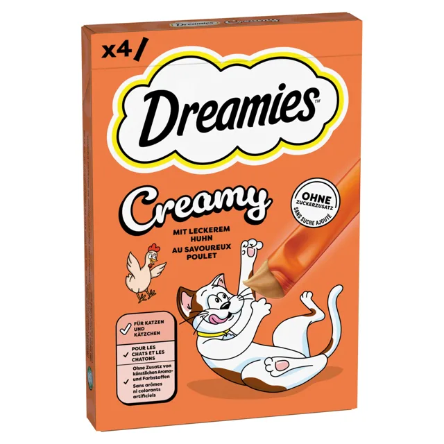 Dreamies Creamy Snacks - kuřecí 4 ks (4 x 10 g)