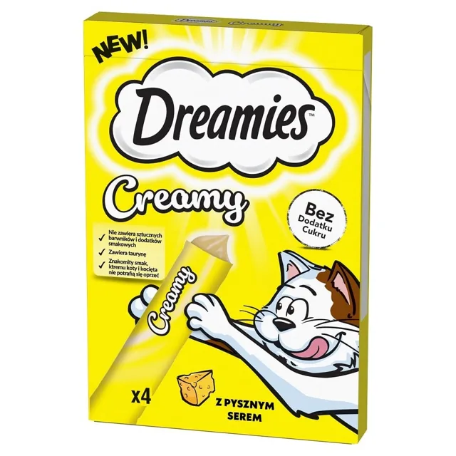 DREAMIES Krémové doplňkové krmivo se sýrem 4x10 g