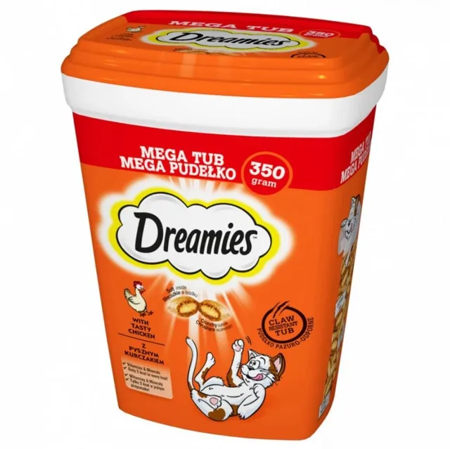 DREAMIES Mega krabička 350g Kočičí pamlsek s lahodným kuřecím masem