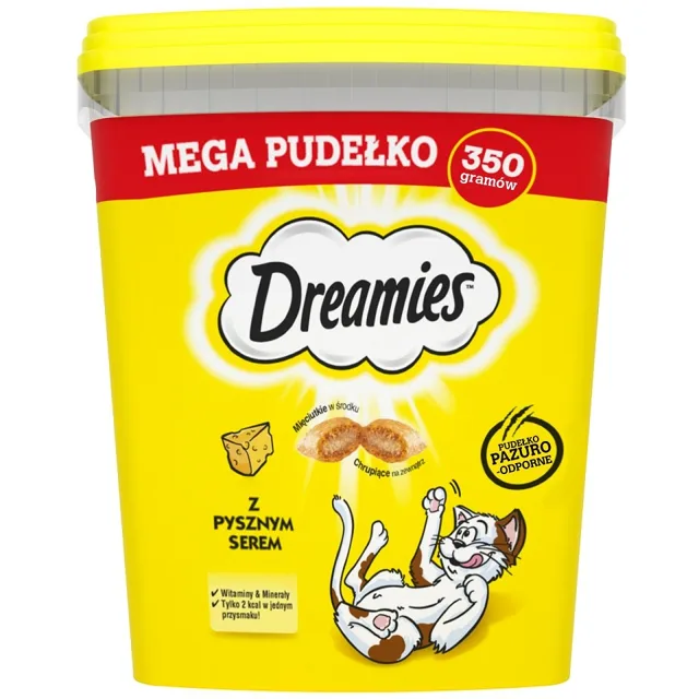 DREAMIES Mega krabička 350g Kočičí pamlsek s lahodným sýrem