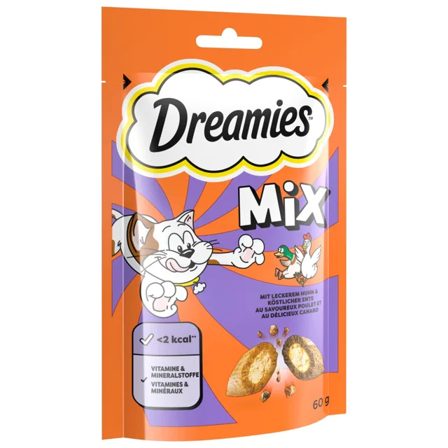 Dreamies Mix pochoutka,  60 g - kuře & kachna (3 x 60 g)