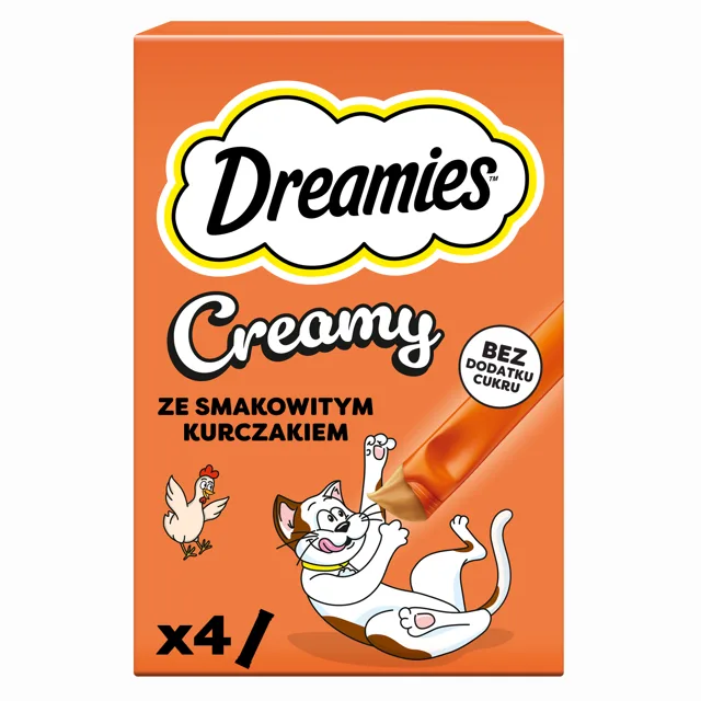 DREAMIES Pamlsek pro kočky s lahodným kuřecím masem 4x10g