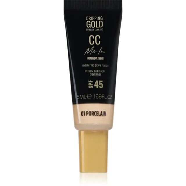 Dripping Gold CC Me In Mini Trial lehký make-up SPF 45 odstín Porcelain 01 5 ml