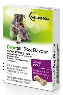 Drontal Dog Flavour 150/144/50mg pro psy 2 tablety