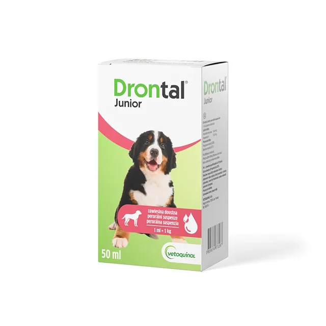 DRONTAL Junior pro psy suspenze + aplikátor 50 ml