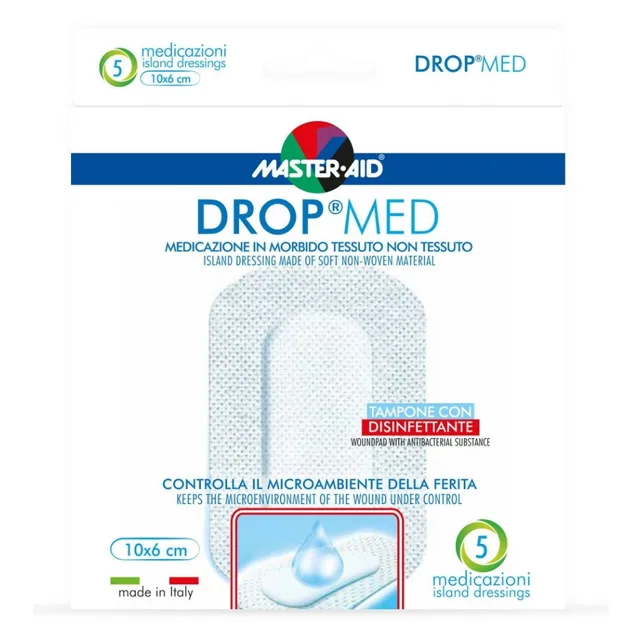 DROP MED Rychloobvaz sterilní antiseptický 10x6 cm 5 kusů