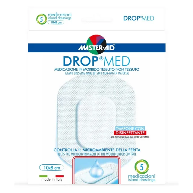 DROP MED Rychloobvaz sterilní antiseptický 10x8 cm 5 kusů