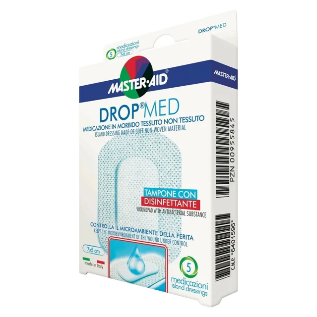 DROP MED Rychloobvaz sterilní antiseptický 7x5 cm 5 kusů
