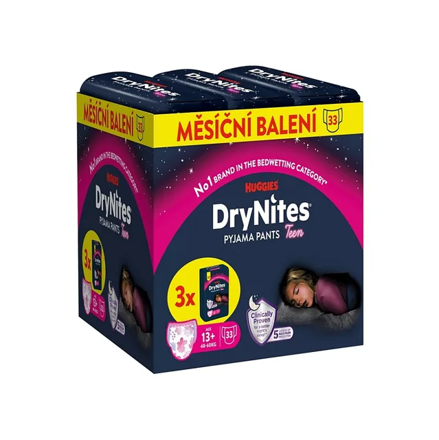 DRY NITES® Jumbo Natahovací kalhotky pro dívky od 13+ let 33 kusů