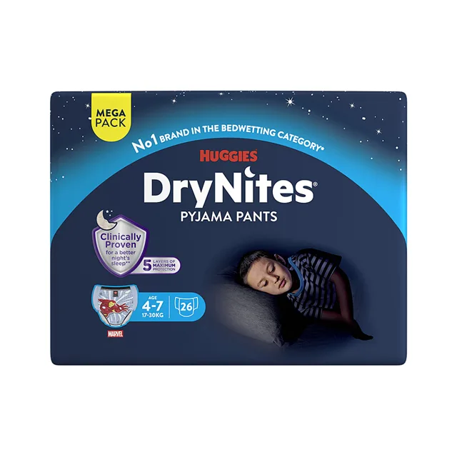 DRY NITES Mega Natahovací kalhotky chlapecké 4-7 let 26 kusů