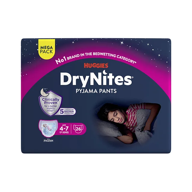 DRY NITES® Mega Natahovací kalhotky pro dívky 4-7 let 26 kusů