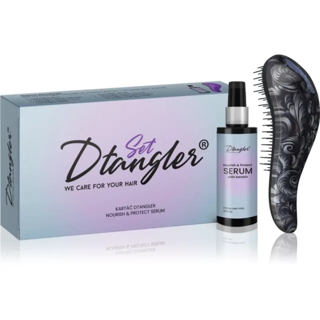 Dtangler We Care For Your Hair Set dárková sada na vlasy Black Flower 2 ks