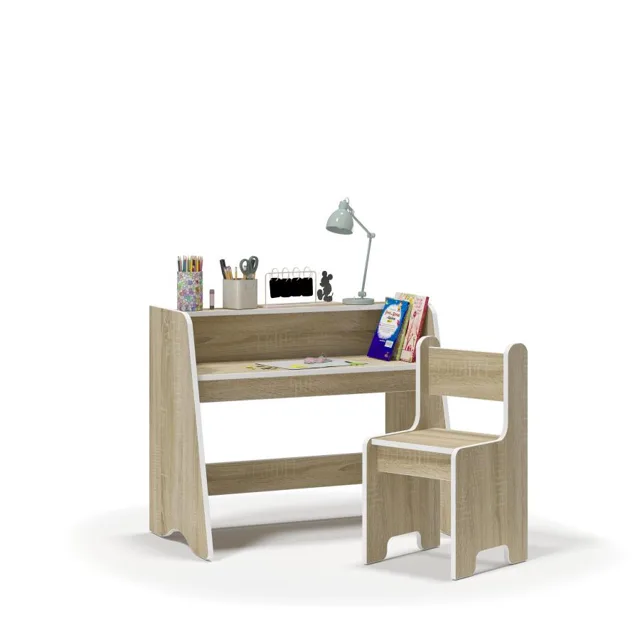 Dubový dětský Montessori set psací stůl + židle NIKO