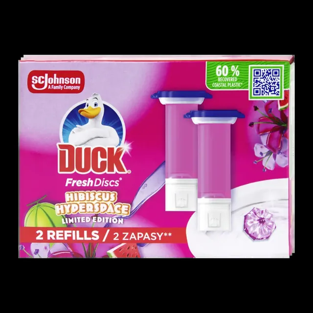 Duck WC bodový blok Fresh Discs 2 ks Hibiscus Hyperspace 72 ml