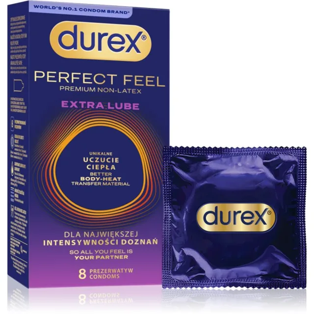 Durex Perfect Feel Extra Lubricated kondomy 8 ks
