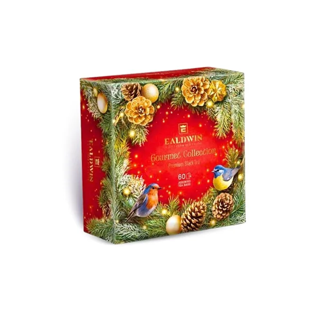 EALDWIN Christmas gourtmet collection red kolekce černý čajů 60 sáčků