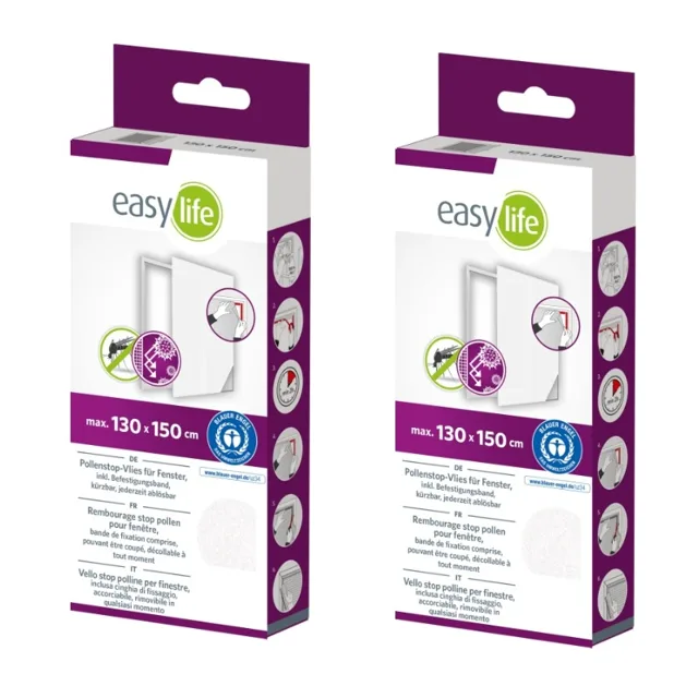 Easy Life Síť proti pylu z netkané textilie, bílá – zvýhodněné balení 2 ks