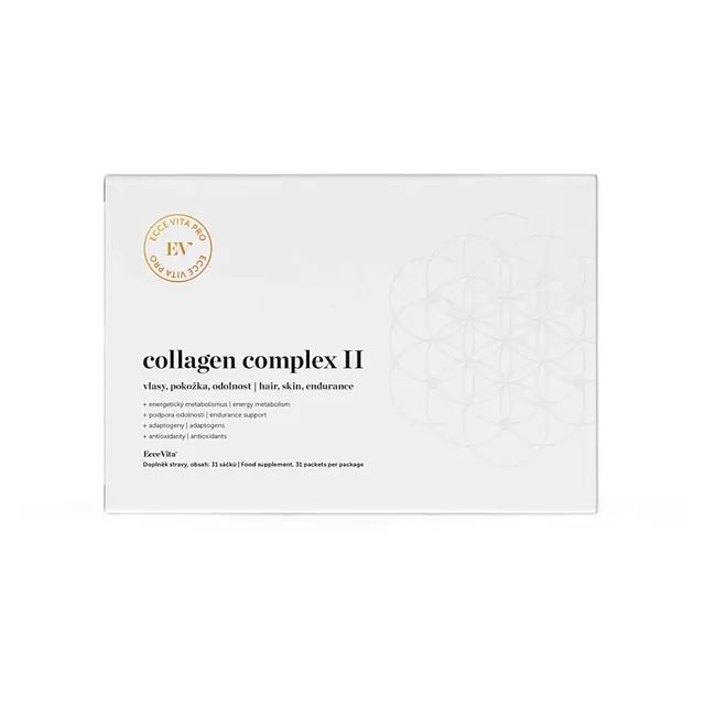 ECCE VITA Pro Collagen Complex II na pleť, vlasy a nehty a vitalitu s příchutí mango-maracuja 31 kusů