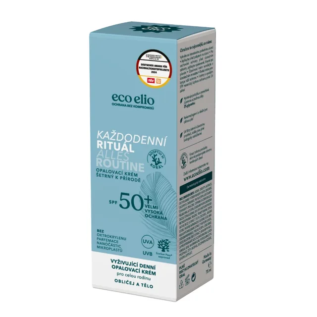 Eco elio Opalovací krém Každodenní rituál SPF50+ 75 ml