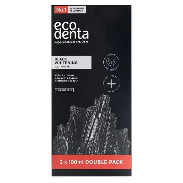 ECODENTA Černá zubní pasta na bělení zubů 2 x 100 ml
