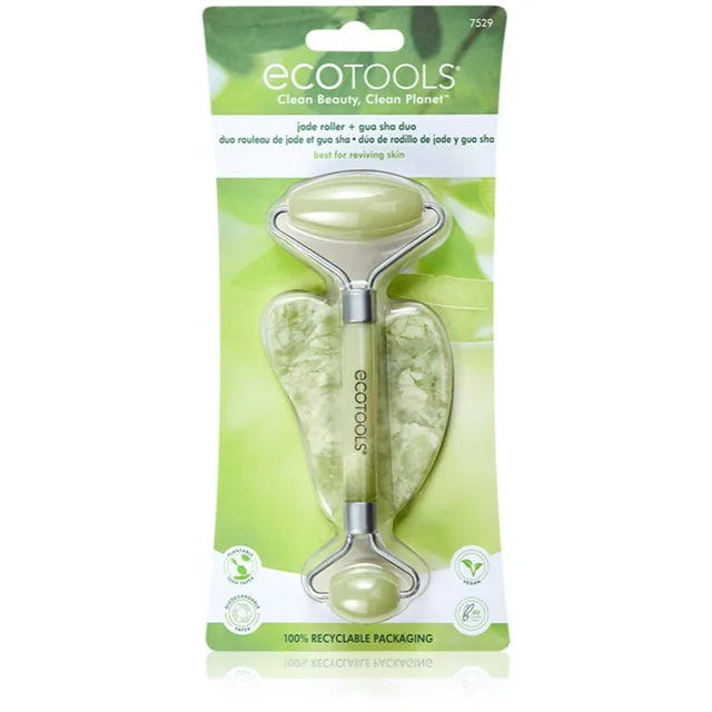 EcoTools Jade Roller & Gua Sha masážní váleček na obličej a masážní pomůcka