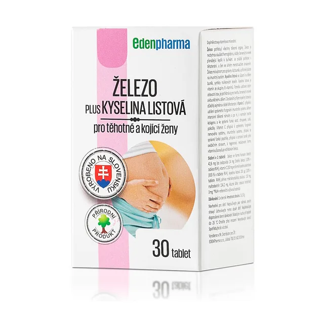 EDENPHAMA Železo plus Kyselina listová 30 tablet