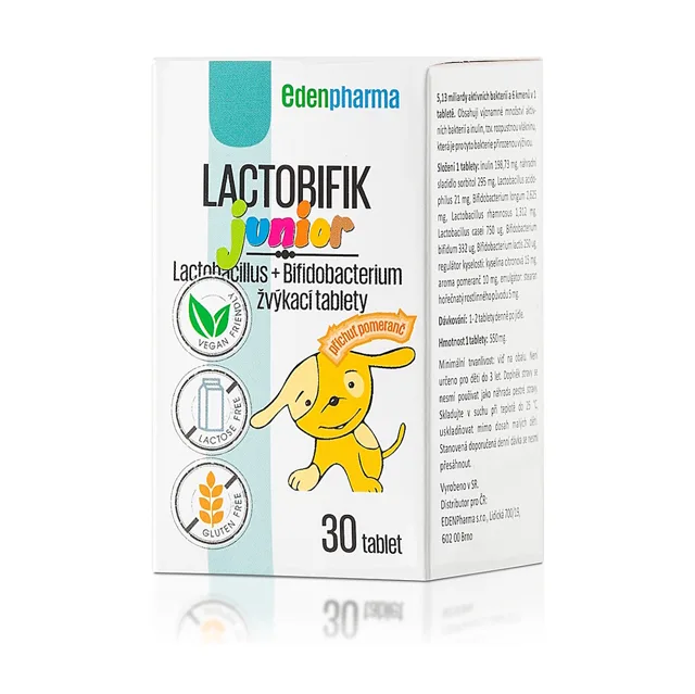 EDENPHARMA Lactobifík Junior příchuť.pomeranč 30 tablet