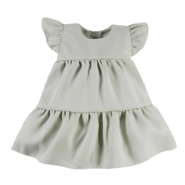 EEVI Dívčí šaty s volánky Nature - khaki, vel. 86