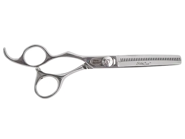 Efilační nůžky pro leváky Olivia Garden SilkCut Thinner EUR 6,35" - stříbrné (T635L) + dárek zdarma