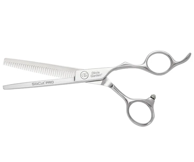 Efilační nůžky s mikroozubením Olivia Garden SilkCut® Pro Thinner EUR 6,35" stříbrné (SIT-PRO6.35) + dárek zdarma