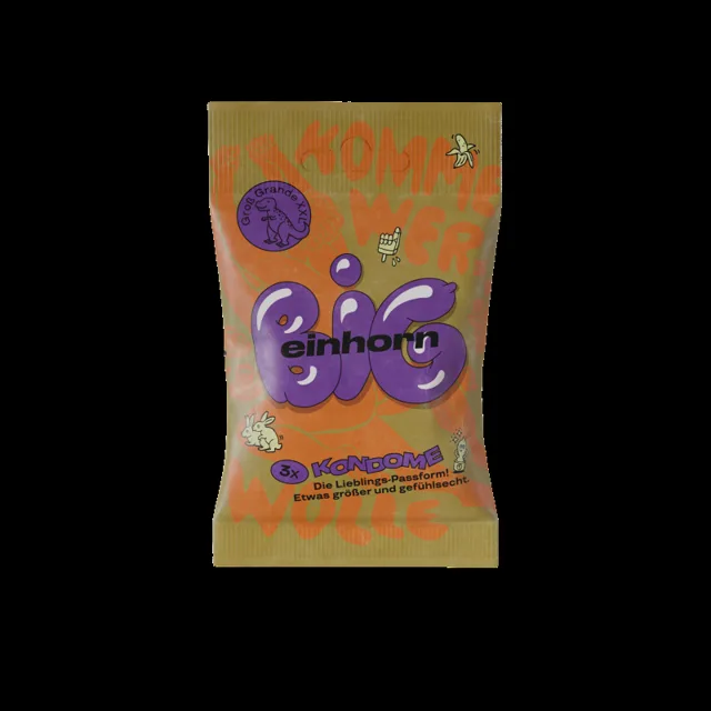 Einhorn Kondomy Big 3 ks - veganské, bez parfemace