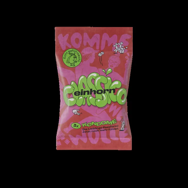 Einhorn Kondomy Classic 3 ks - veganské, bez parfemace