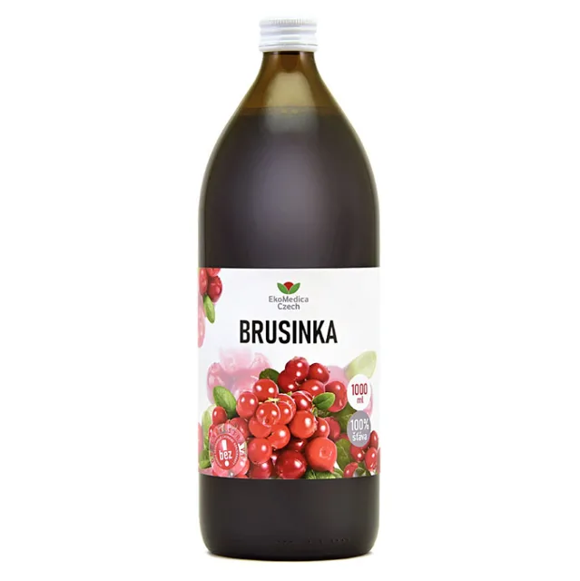 EKOMEDICA Brusinka 100% šťáva 1000 ml