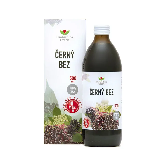 Ekomedica Černý bez 100% šťáva 500 ml